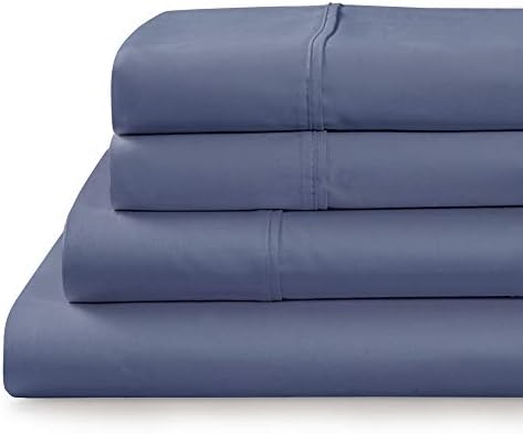 TRANQUIL NIGHTS - 500 Thread Count 100% Cotton Bed Sheet Set, 4-Piece Aqua Full Size Sheets, Soft & Silky Sateen Weave Luxury Bedding, Deep Pocket Sheets to Fit Upto 17" Mattress