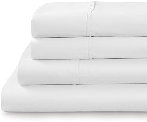 TRANQUIL NIGHTS - 500 Thread Count 100% Cotton Bed Sheet Set, 4-Piece Aqua Full Size Sheets, Soft & Silky Sateen Weave Luxury Bedding, Deep Pocket Sheets to Fit Upto 17" Mattress